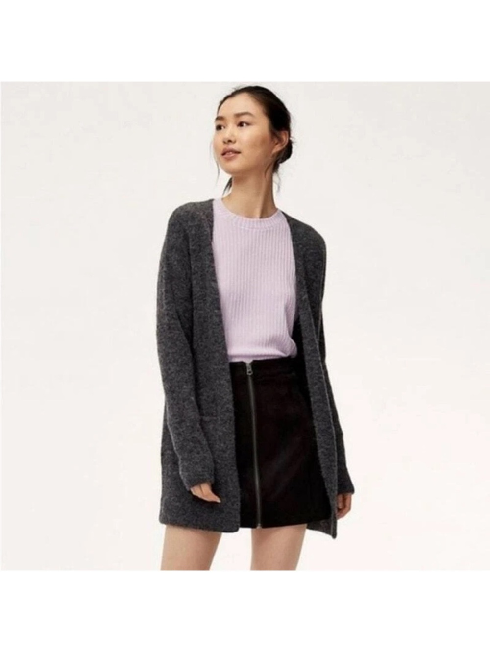 Aritzia Wilfred Aronson Alpaca Wool Cardigan Duster Grey S Academia Career Teach